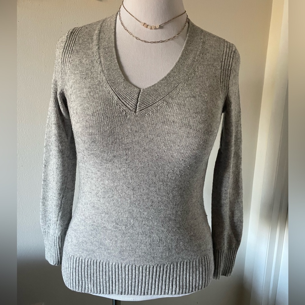 Banana Republic Size S Sweater Italian Yarn Chunky Knit Wool Alpaca Grey Mock